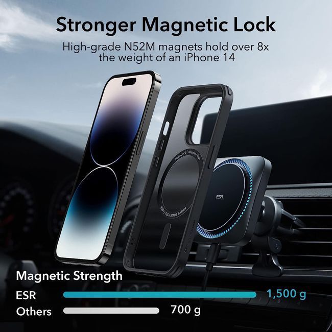 Θήκη ESR Classic Hybrid HaloLock MagSafe Frosted Black iPhone 14 Pro ΘΗΚΕΣ ESR Θήκη ESR Classic Hybrid HaloLock MagSafe Frosted Black iPhone 14 Pro - Image 4