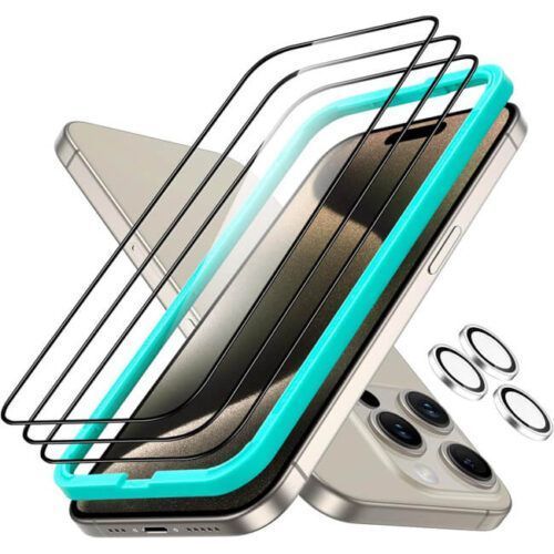 (3+1) ESR Armorite Ultra-Tough Tempered Glass + Armorite Camera Lens Clear iPhone 15 Pro ΠΡΟΣΤΑΣΙΑ ΟΘΟΝΗΣ ESR (3+1) ESR Armorite Ultra-Tough Tempered Glass + Armorite Camera Lens Clear iPhone 15 Pro
