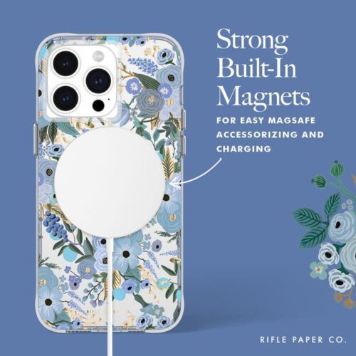 Alternative view of Θήκη Rifle Paper Co. Garden Party Clear Blue Magsafe iPhone 15 Pro Max