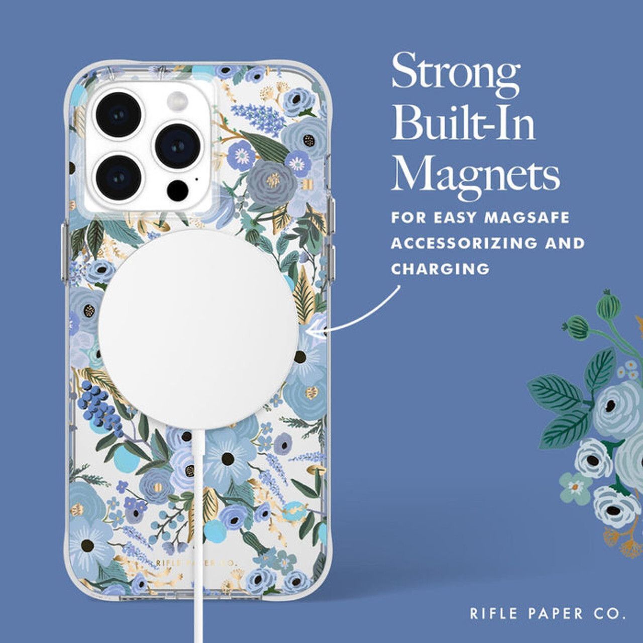 Θήκη Rifle Paper Co. Garden Party Clear Blue Magsafe iPhone 15 Pro Max ΘΗΚΕΣ Rifle Paper Co. Θήκη Rifle Paper Co. Garden Party Clear Blue Magsafe iPhone 15 Pro Max - Image 2