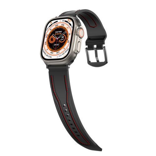 OrsoBand Premium Silicone with Fabric Black Apple Watch 44/45/46/49mm