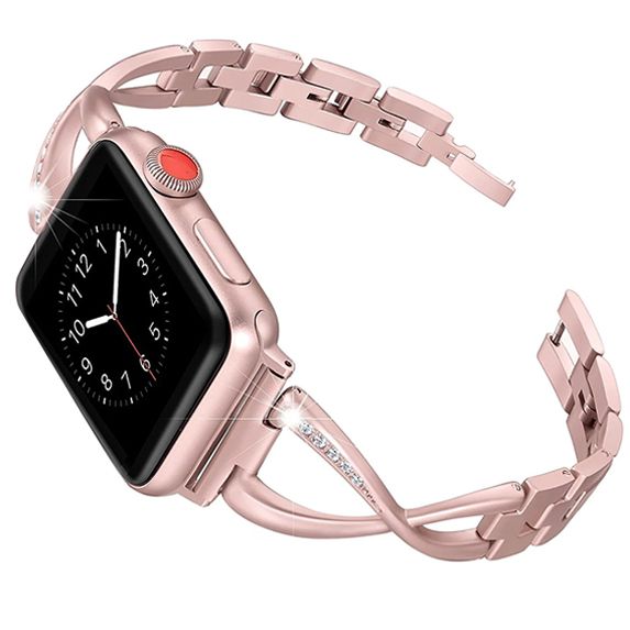 Λουράκι X-Line Metal Beads Bracelet Vintage Pink Apple Watch 38/40/41/42 Series 10 2024 APPLE WATCH Orso Λουράκι X-Line Metal Beads Bracelet Vintage Pink Apple Watch 38/40/41/42 Series 10 2024