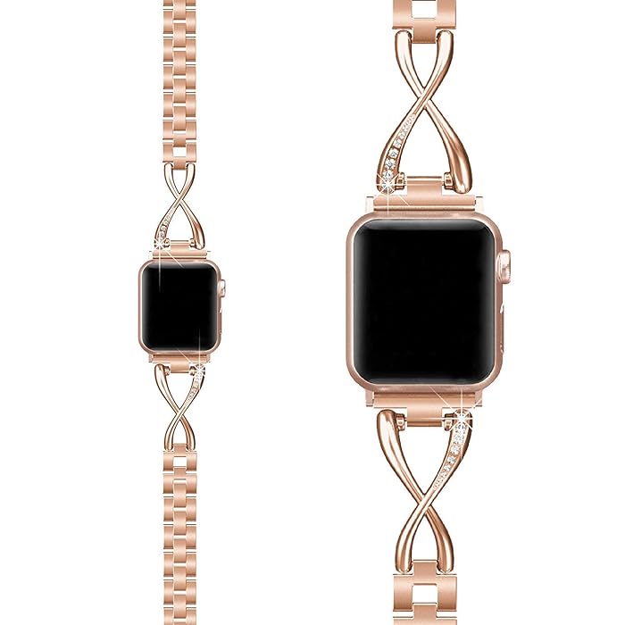 Λουράκι X-Line Metal Beads Bracelet Rose Gold Apple Watch 38/40/41/42 Series 10 2024 APPLE WATCH Orso Λουράκι X-Line Metal Beads Bracelet Rose Gold Apple Watch 38/40/41/42 Series 10 2024 - Image 4