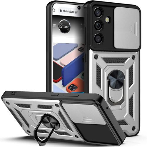 Θήκη Combo Kickstand Slide Camera Silver Samsung Galaxy A56 ΘΗΚΕΣ Orso Θήκη Combo Kickstand Slide Camera Silver Samsung Galaxy A56