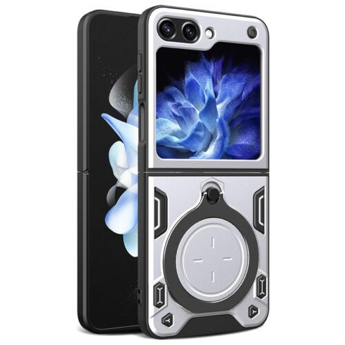 Θήκη Shockproof Ringstand Slide Camera Silver Samsung Galaxy Z Flip5