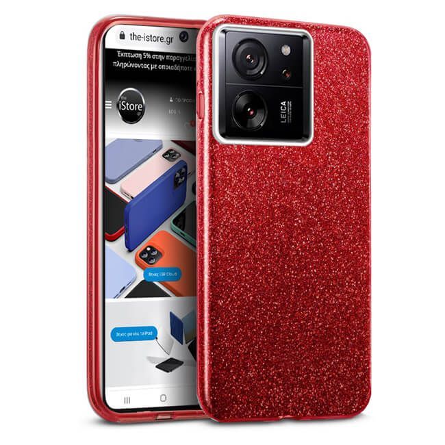Θήκη Hybrid Strass Red Xiaomi 13T/13T Pro 5G ΘΗΚΕΣ Orso Θήκη Hybrid Strass Red Xiaomi 13T/13T Pro 5G