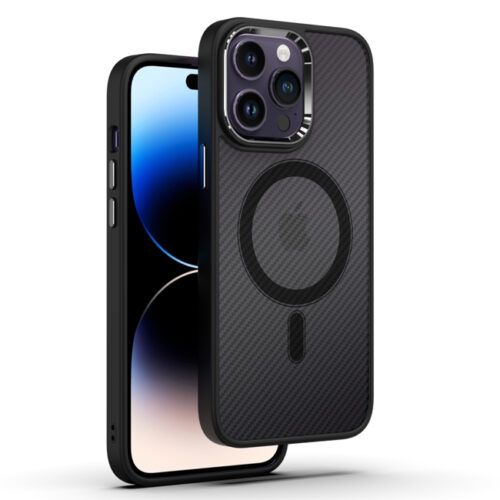 Θήκη TEL PROTECT Carbon Magsafe Clear Black iPhone 15 Pro