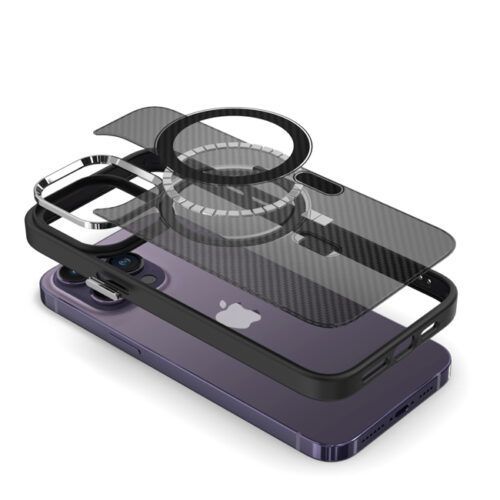 Alternative view of Θήκη TEL PROTECT Carbon Magsafe Clear Black iPhone 15 Pro