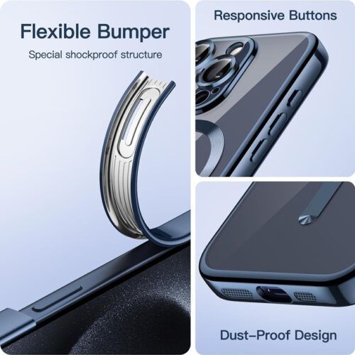 Alternative view of Θήκη Orso Magsafe Camera Protection Bare Look Titanium Blue iPhone 15 Pro