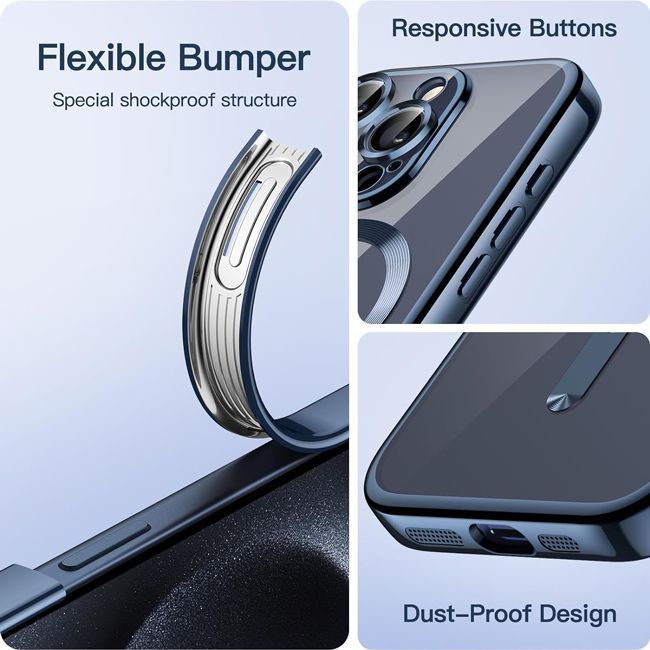 Θήκη Orso Magsafe Camera Protection Bare Look Titanium Blue iPhone 15 Pro ΘΗΚΕΣ Orso Θήκη Orso Magsafe Camera Protection Bare Look Titanium Blue iPhone 15 Pro - Image 2