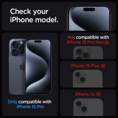 Alternative view of Spigen EZ Fit GLAS.tR Privacy Tempered Glass iPhone 15 Pro