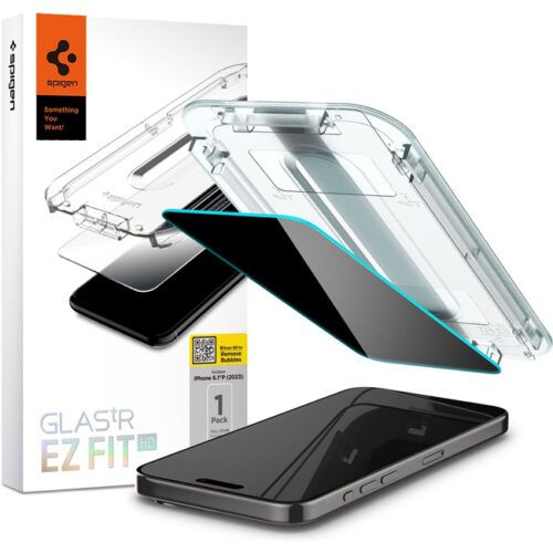 Spigen EZ Fit GLAS.tR Privacy Tempered Glass iPhone 15 Pro