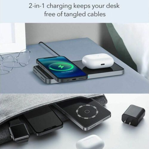 Alternative view of ESR HaloLock MagSafe 2-in-1 Wireless Charging Station (EFC004O)