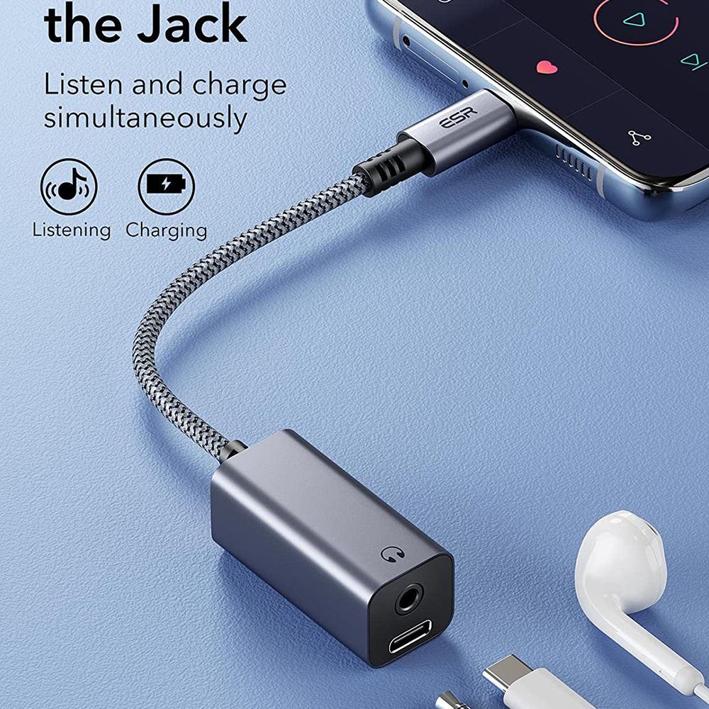 ESR Portable Charging USB-C to 3,5mm Jack Adapter (2D505) GADGETS ESR ESR Portable Charging USB-C to 3,5mm Jack Adapter (2D505) - Image 4