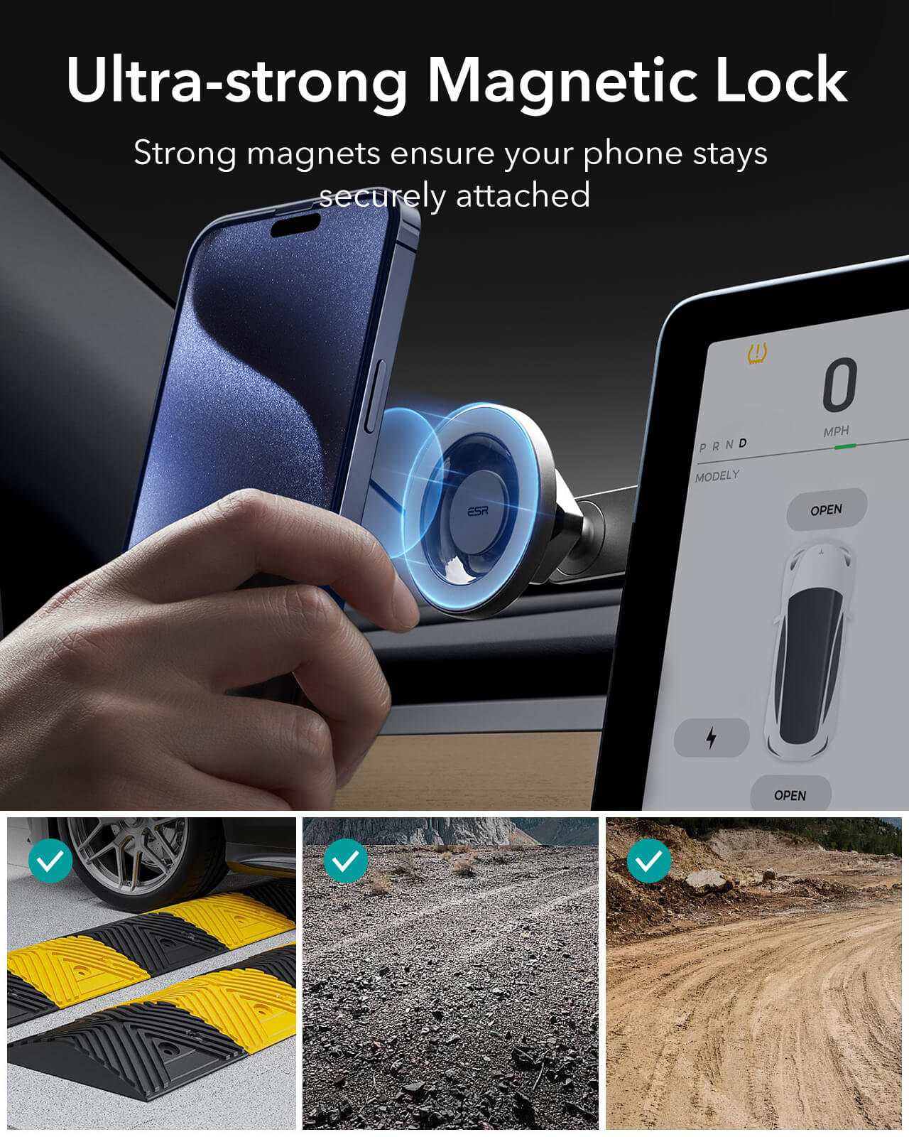 ESR Premium Screen Car MagSafe Phone Mount (2B515) ΑΞΕΣΟΥΑΡ MAGSAFE ESR ESR Premium Screen Car MagSafe Phone Mount (2B515) - Image 2