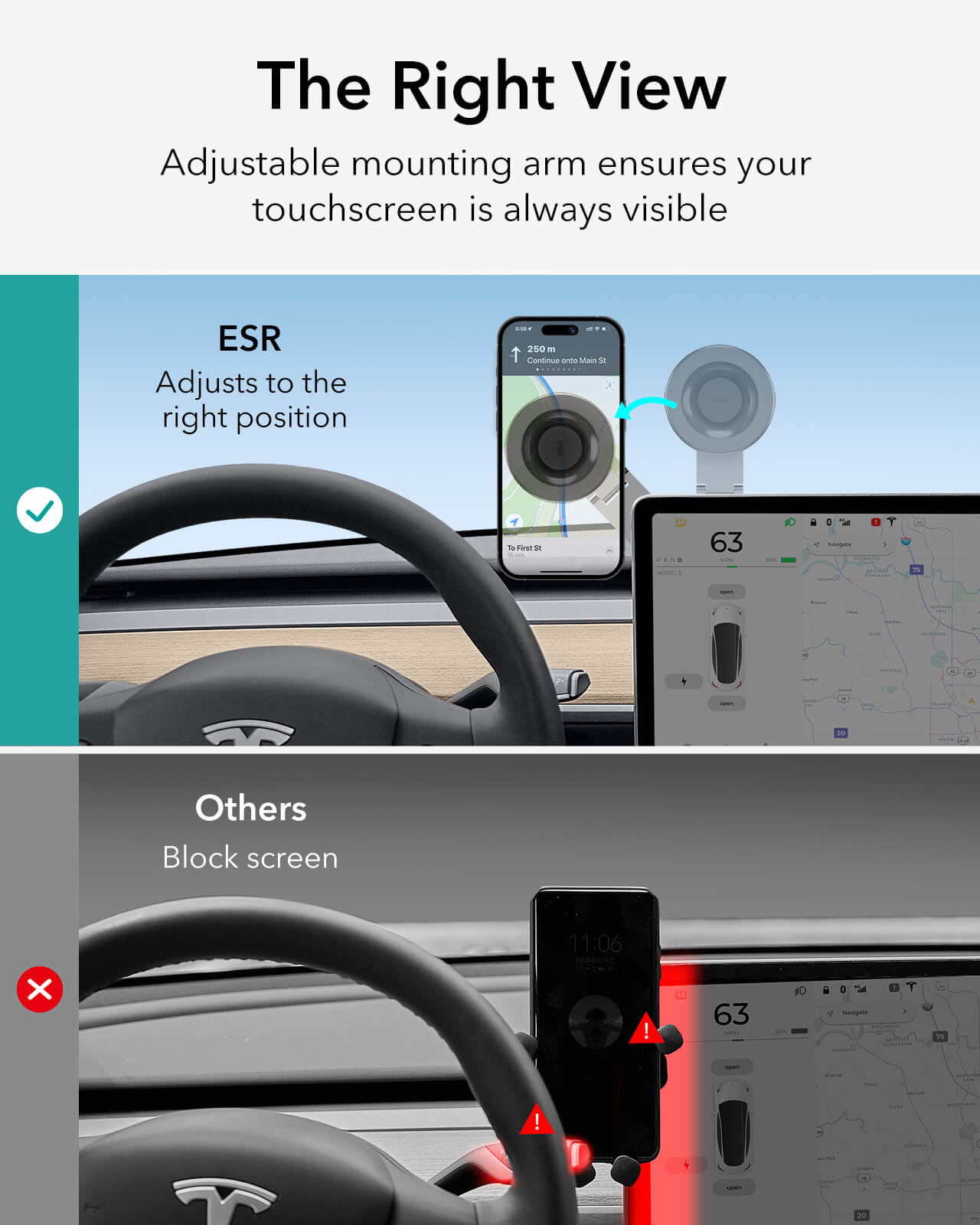 ESR Premium Screen Car MagSafe Phone Mount (2B515) ΑΞΕΣΟΥΑΡ MAGSAFE ESR ESR Premium Screen Car MagSafe Phone Mount (2B515) - Image 5