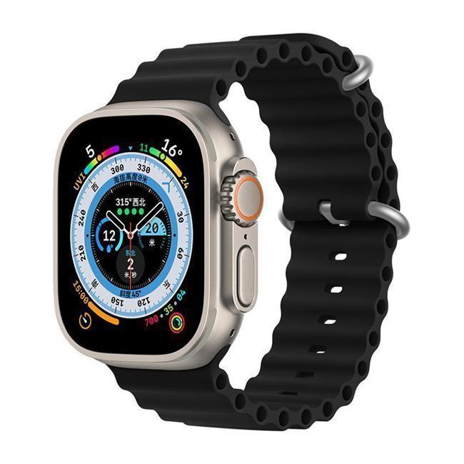 Orso Deluxe Sport Silicone Black Λουράκι Apple Watch 44/45/46/49mm APPLE WATCH Orso Orso Deluxe Sport Silicone Black Λουράκι Apple Watch 44/45/46/49mm