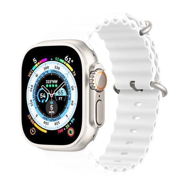Orso Deluxe Sport Silicone White Λουράκι Apple Watch 38/40/41/42mm Series 10/11 APPLE WATCH Orso Orso Deluxe Sport Silicone White Λουράκι Apple Watch 38/40/41/42mm Series 10/11