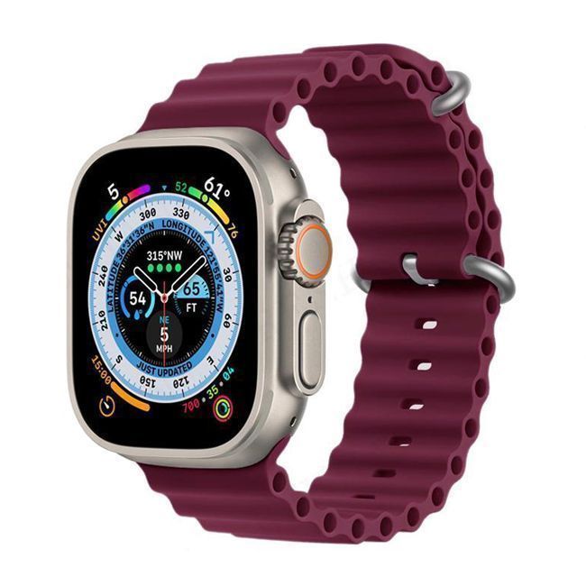 Orso Deluxe Sport Silicone Wine Λουράκι Apple Watch 44/45/46/49mm APPLE WATCH Orso Orso Deluxe Sport Silicone Wine Λουράκι Apple Watch 44/45/46/49mm