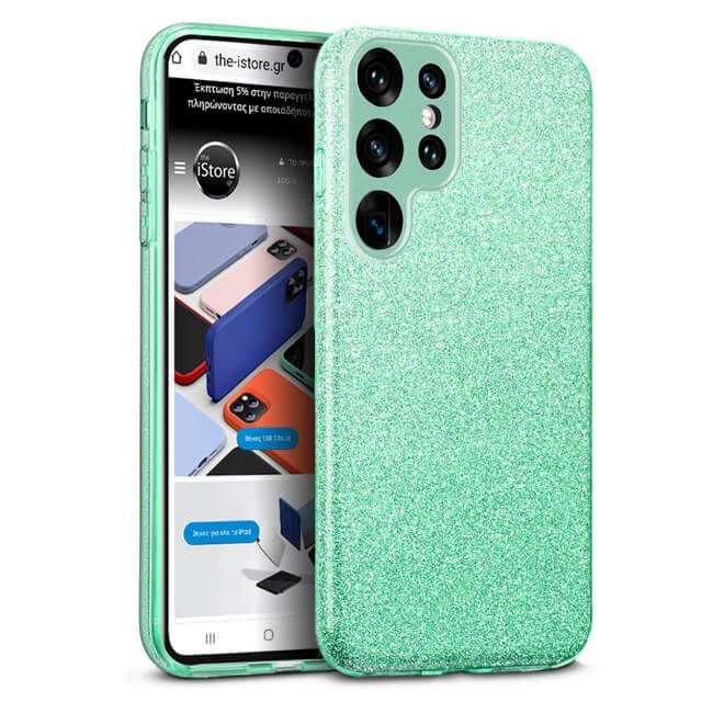 Θήκη Hybrid Strass Green Samsung Galaxy S24 Ultra STOCK OFFERS Orso Θήκη Hybrid Strass Green Samsung Galaxy S24 Ultra