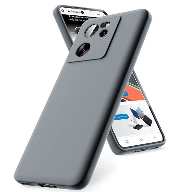 Θήκη Rubber Silk Grey Xiaomi 13T/13T Pro 5G ΘΗΚΕΣ Orso Θήκη Rubber Silk Grey Xiaomi 13T/13T Pro 5G