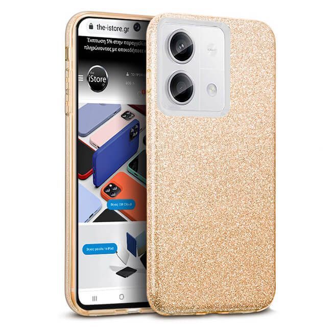Θήκη Hybrid Strass Gold Xiaomi Redmi Note 13 Pro 4G ΘΗΚΕΣ Orso Θήκη Hybrid Strass Gold Xiaomi Redmi Note 13 Pro 4G