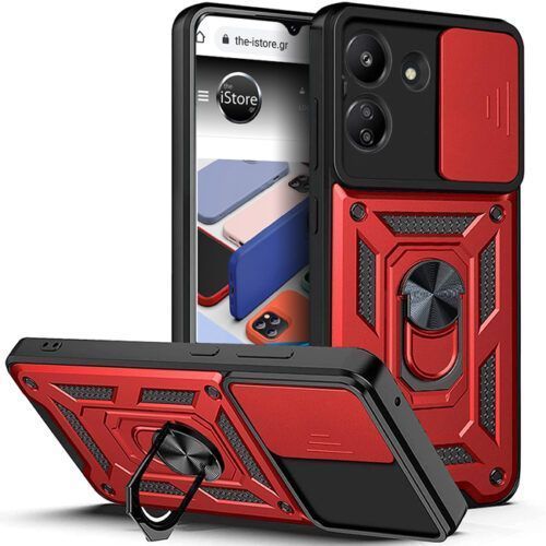 Θήκη Combo Kickstand Slide Camera Red Poco C65