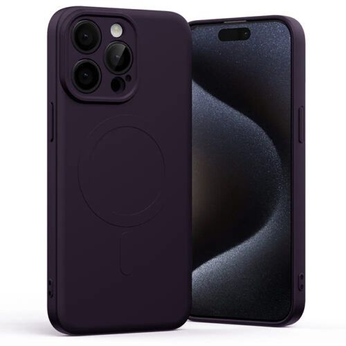 Θήκη Orso Liquid Silicone Magsafe Dark Purple iPhone 14 Pro