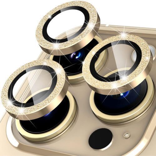 OEM Lens Camera Tempered Glass Glitter Gold iPhone 14 Pro/14 Pro Max