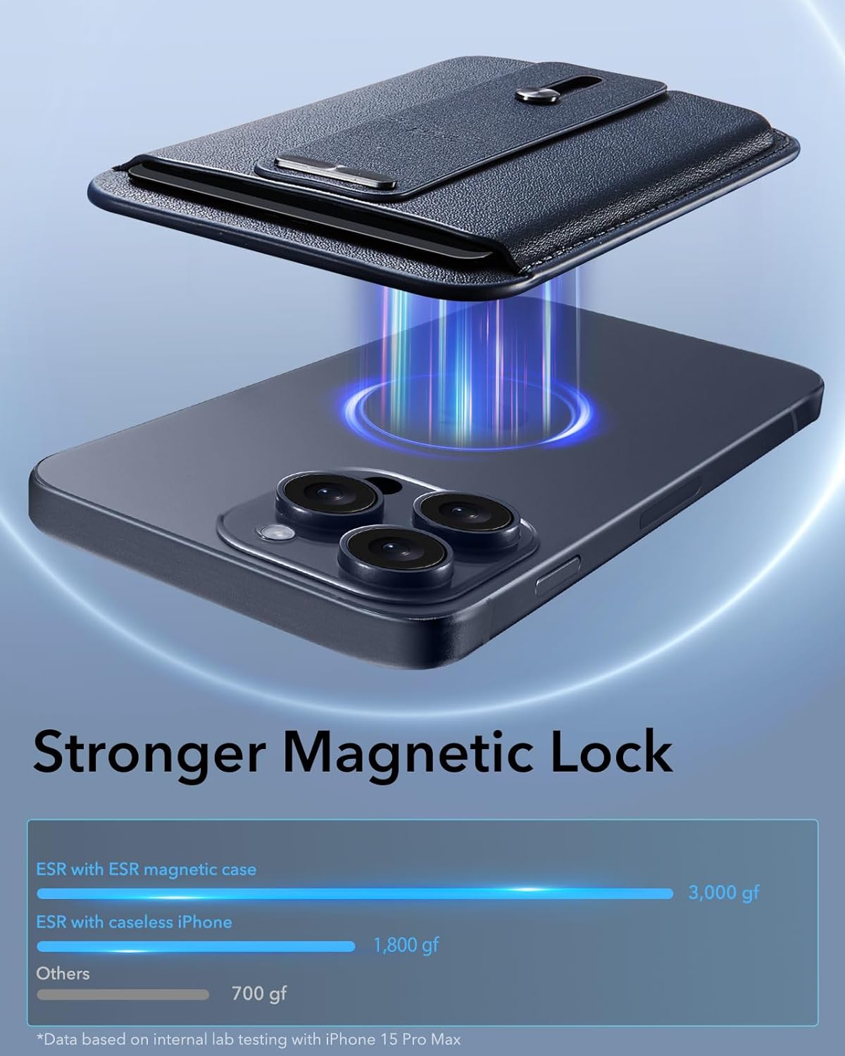ESR HaloLock MagSafe Wallet Grip Finger Loop Blue Titanium MAGSAFE GADGETS ESR ESR HaloLock MagSafe Wallet Grip Finger Loop Blue Titanium - Image 3