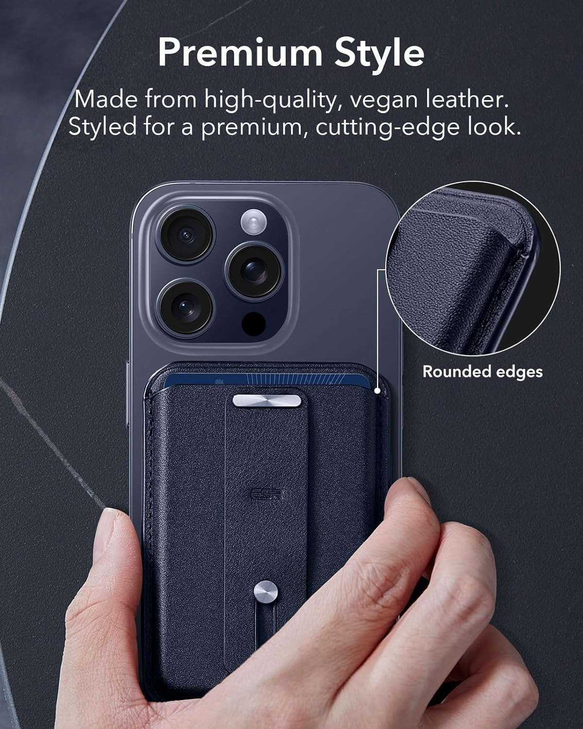 ESR HaloLock MagSafe Wallet Grip Finger Loop Blue Titanium MAGSAFE GADGETS ESR ESR HaloLock MagSafe Wallet Grip Finger Loop Blue Titanium - Image 9