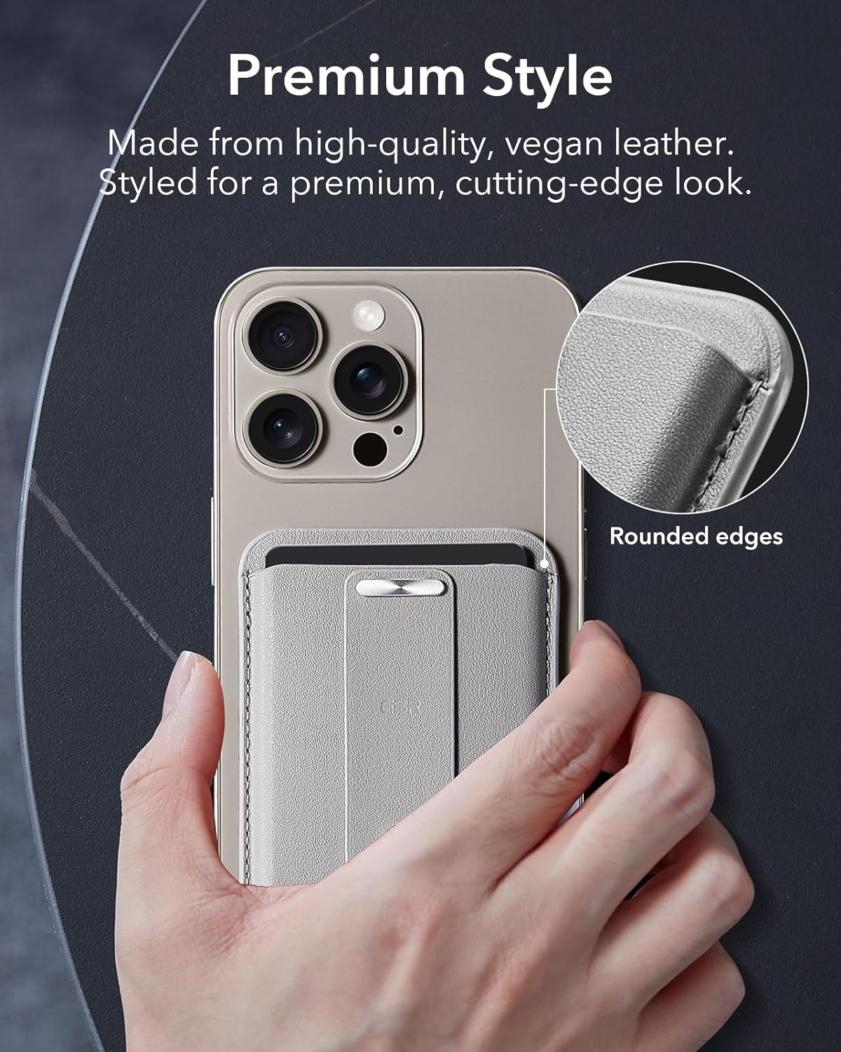 ESR HaloLock MagSafe Wallet Grip Finger Loop Grey Titanium MAGSAFE GADGETS ESR ESR HaloLock MagSafe Wallet Grip Finger Loop Grey Titanium - Image 8