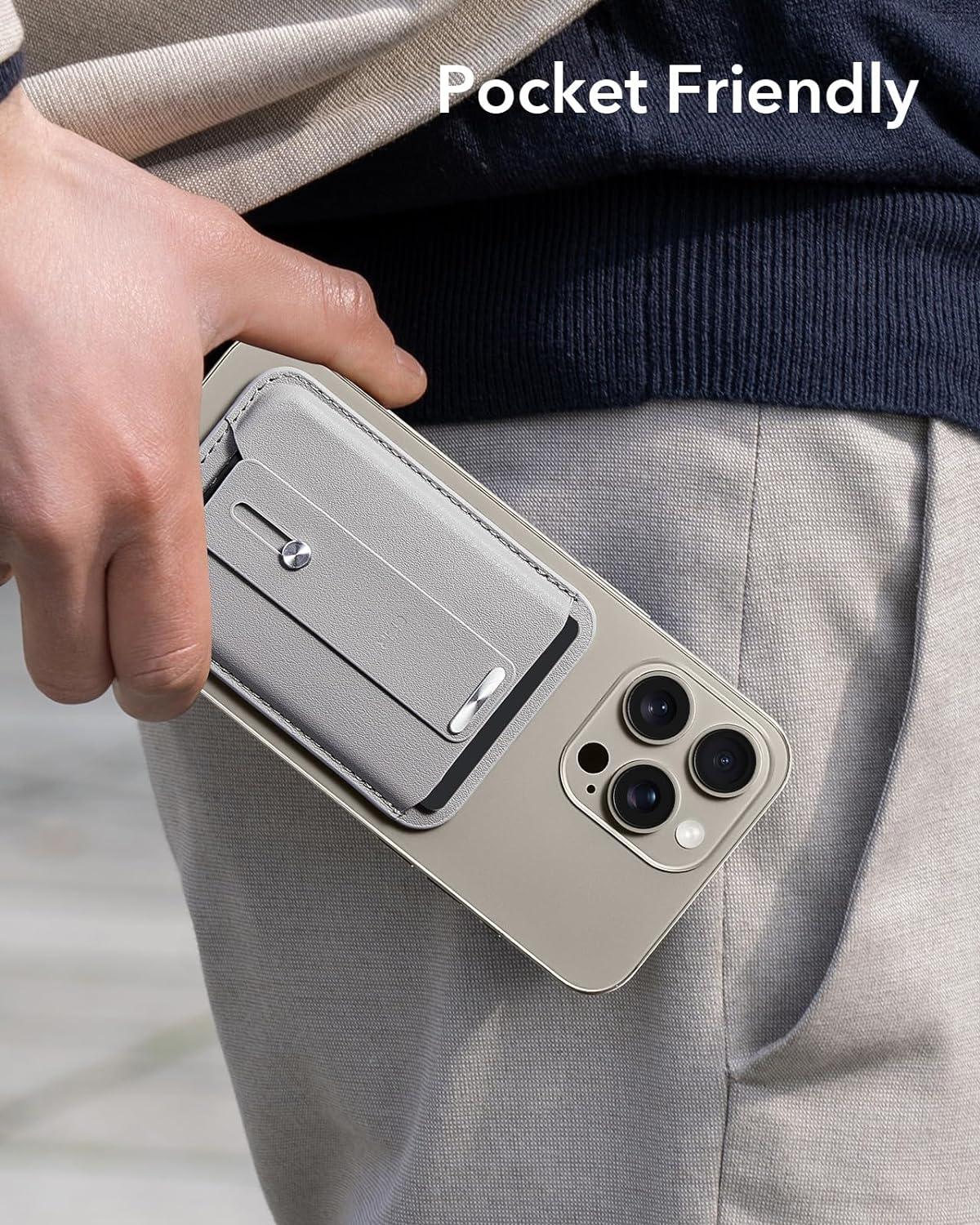 ESR HaloLock MagSafe Wallet Grip Finger Loop Grey Titanium MAGSAFE GADGETS ESR ESR HaloLock MagSafe Wallet Grip Finger Loop Grey Titanium - Image 7