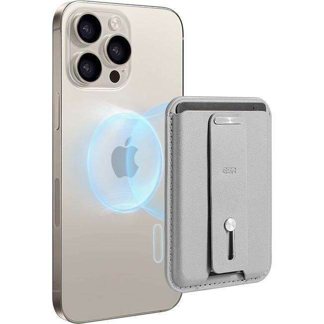 ESR HaloLock MagSafe Wallet Grip Finger Loop Grey Titanium MAGSAFE GADGETS ESR ESR HaloLock MagSafe Wallet Grip Finger Loop Grey Titanium
