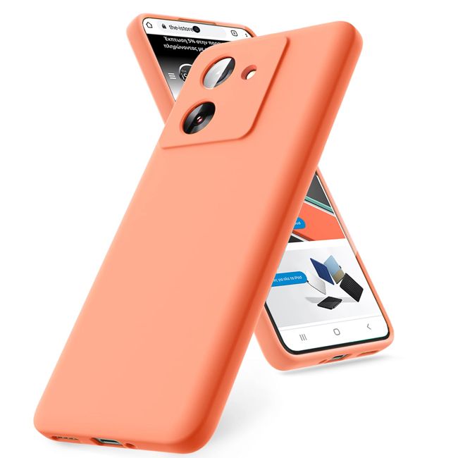 Θήκη Rubber Silk Coral Xiaomi Redmi 13C 4G ΘΗΚΕΣ Orso Θήκη Rubber Silk Coral Xiaomi Redmi 13C 4G