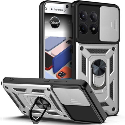 Θήκη Combo Kickstand Slide Camera Silver Poco X6 Pro 5G