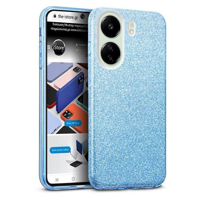 Θήκη Hybrid Strass Blue Poco C65 ΘΗΚΕΣ Orso Θήκη Hybrid Strass Blue Poco C65