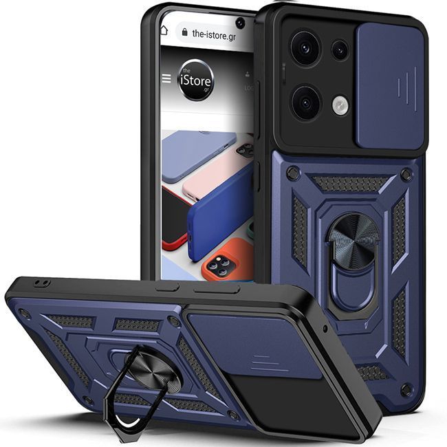 Θήκη Combo Kickstand Slide Camera Blue Poco M6 Pro 4G ΘΗΚΕΣ Orso Θήκη Combo Kickstand Slide Camera Blue Poco M6 Pro 4G