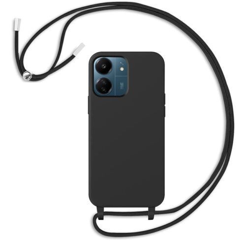 Θήκη Liquid Silicone Κορδόνι Black Poco C65
