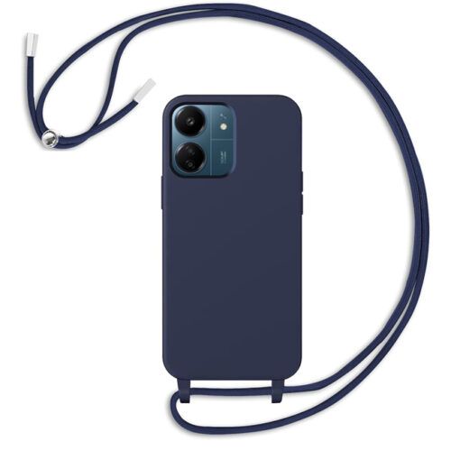 Θήκη Liquid Silicone Κορδόνι Dark Blue Poco C65
