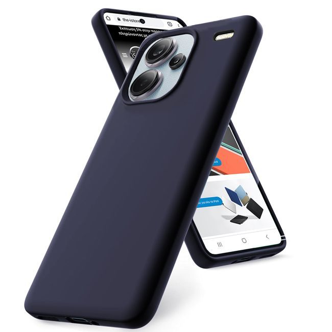 Θήκη Rubber Silk Dark Blue Xiaomi Redmi Note 13 Pro+ 5G ΘΗΚΕΣ Orso Θήκη Rubber Silk Dark Blue Xiaomi Redmi Note 13 Pro+ 5G