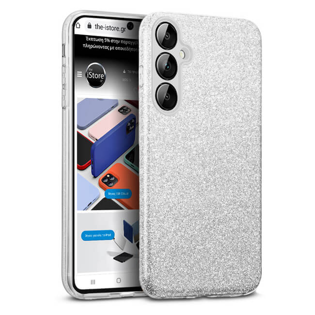 Θήκη Hybrid Strass Silver Samsung Galaxy S24+/S25+ STOCK OFFERS Orso Θήκη Hybrid Strass Silver Samsung Galaxy S24+/S25+
