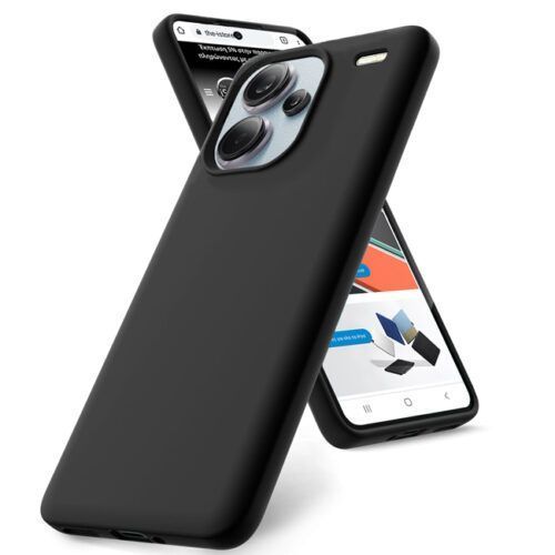 Θήκη Rubber Silk Black Xiaomi Redmi Note 13 Pro+ 5G