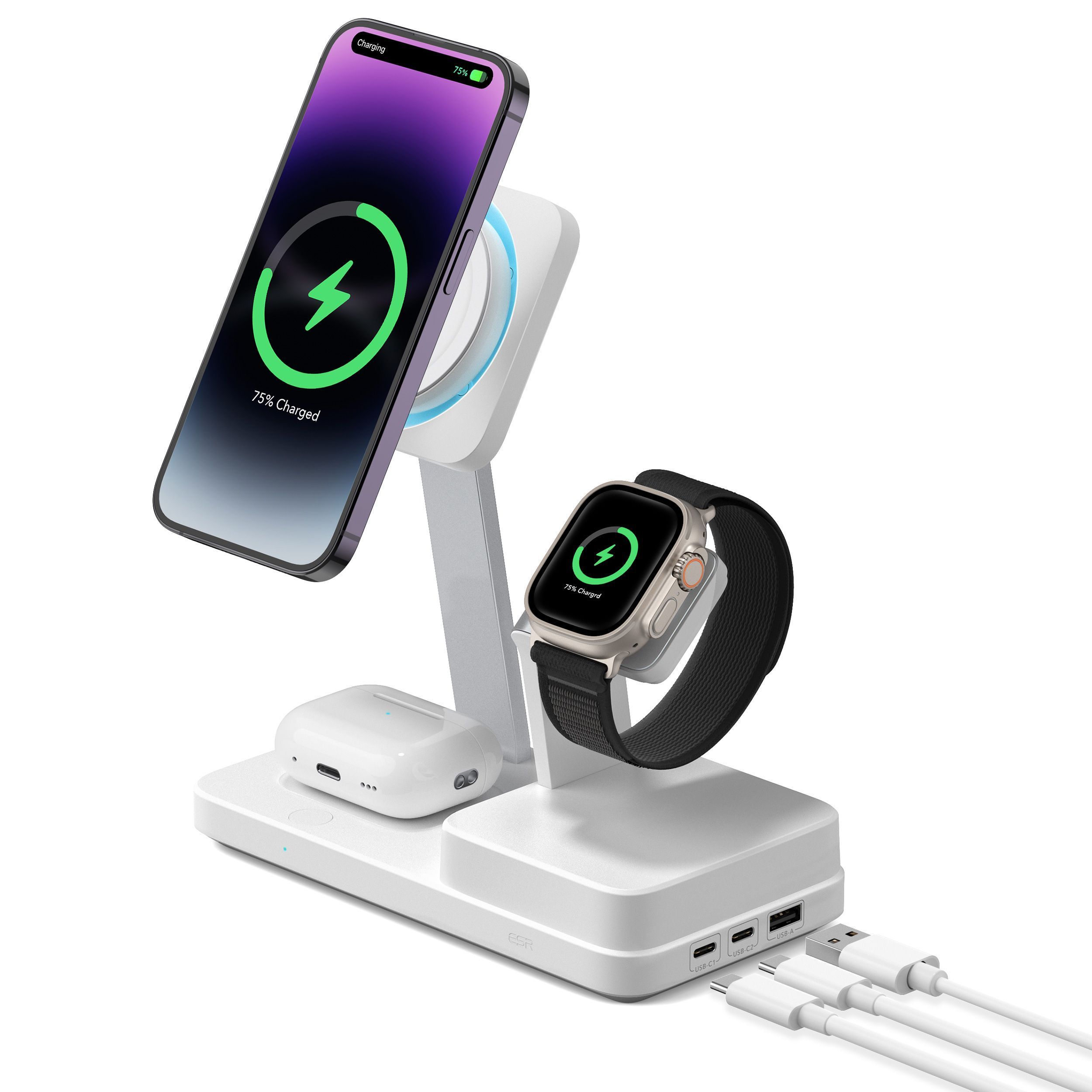 ESR 100W 6-in-1 CryoBoost Charging Station MagSafe Certified APPLE WATCH ESR ESR 100W 6-in-1 CryoBoost Charging Station MagSafe Certified