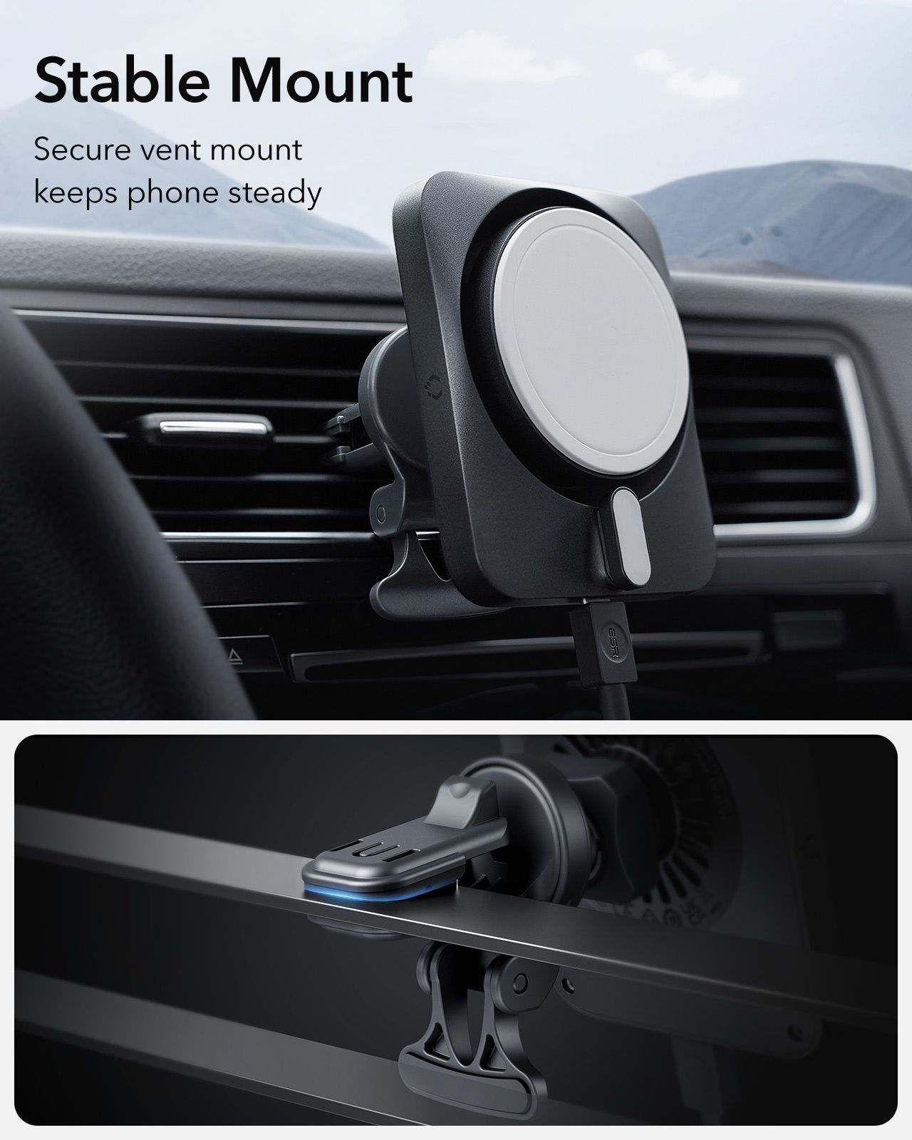 ESR Air Vent Car Charger Set 15W CryoBoost MagSafe Certified ΑΞΕΣΟΥΑΡ MAGSAFE ESR ESR Air Vent Car Charger Set 15W CryoBoost MagSafe Certified - Image 7