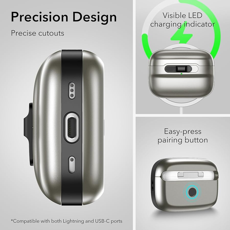 Θήκη ESR AirPods Pro Pulse Magnetic Lock Titanium (MagSafe Compatible) APPLE AIRPODS ESR Θήκη ESR AirPods Pro Pulse Magnetic Lock Titanium (MagSafe Compatible) - Image 7