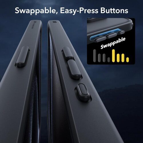 Alternative view of (2+1 Pack) Full Protection Pro Set ESR Classic HaloLock MagSafe Frosted Black iPhone 15 Pro