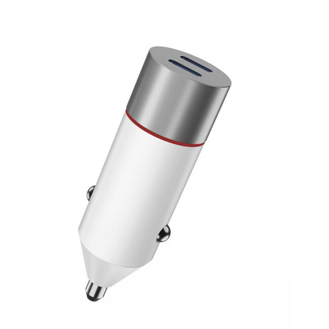 WiWU Mars Car Charger 2x USB-C 60W White (QC023) ΑΞΕΣΟΥΑΡ WIWU WiWU Mars Car Charger 2x USB-C 60W White (QC023)