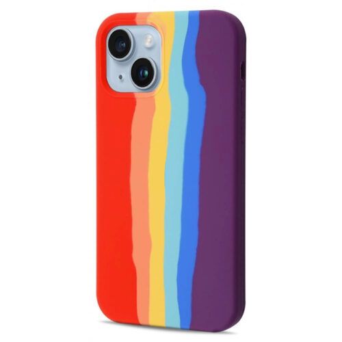 Θήκη Siipro iPhone 13/14 Liquid Silicone Rainbow Colorfull