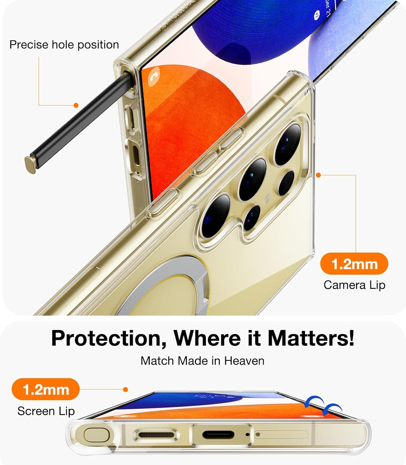 Θήκη Torras Ostand MagSafe Kickstand Clear Samsung Galaxy S25 Ultra ΘΗΚΕΣ TORRAS Θήκη Torras Ostand MagSafe Kickstand Clear Samsung Galaxy S25 Ultra - Image 4